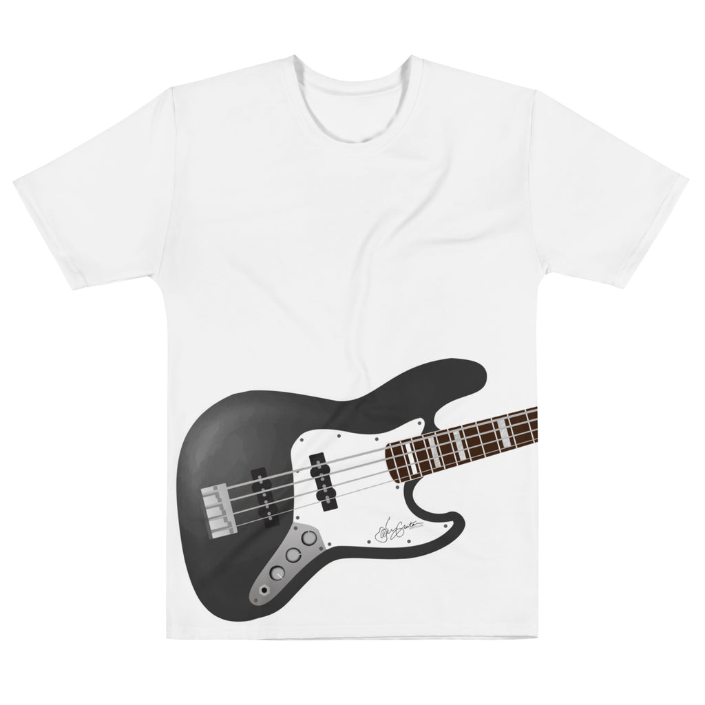 Air Guitar T-shirt with long-neck electric bass graphic flatlay
