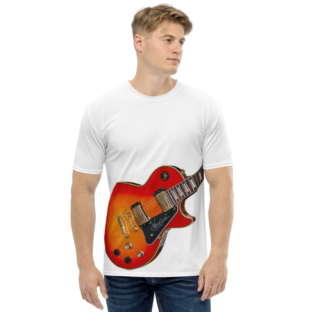 Funny Les Paul style Air Guitar T-shirt with retro electric guitar graphic.