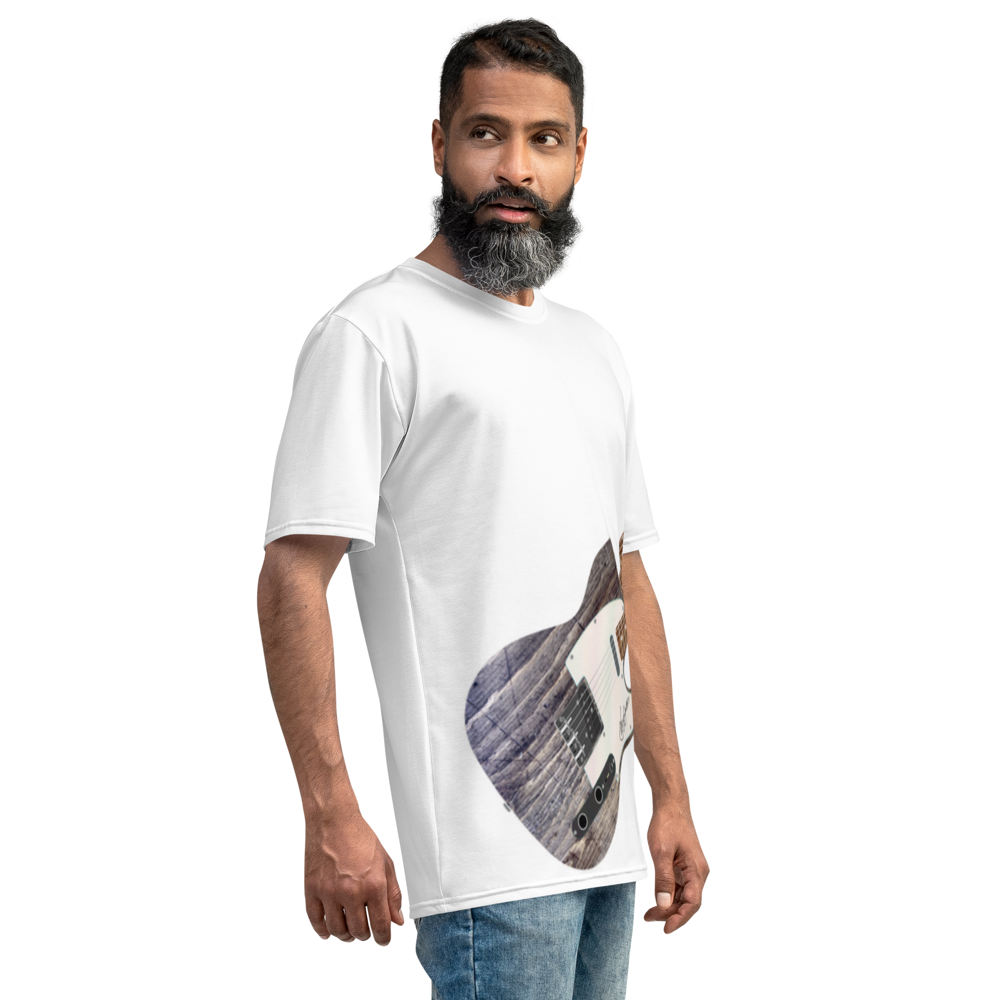 musician shirt inspired by classic country rock guitar design. air guitar shirt telecaster style.