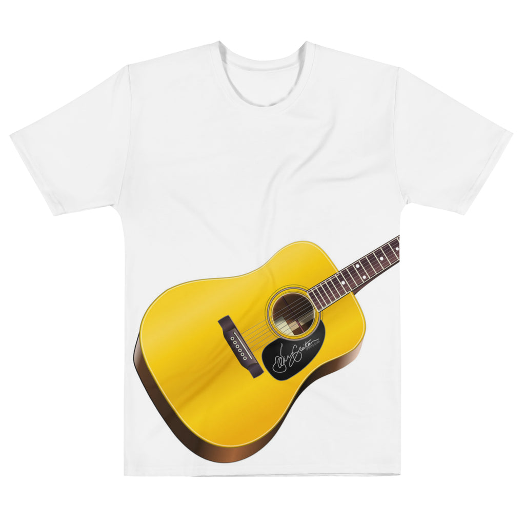 acoustic-style Air Guitar T-shirt with simple wooden guitar graphic and signature logo