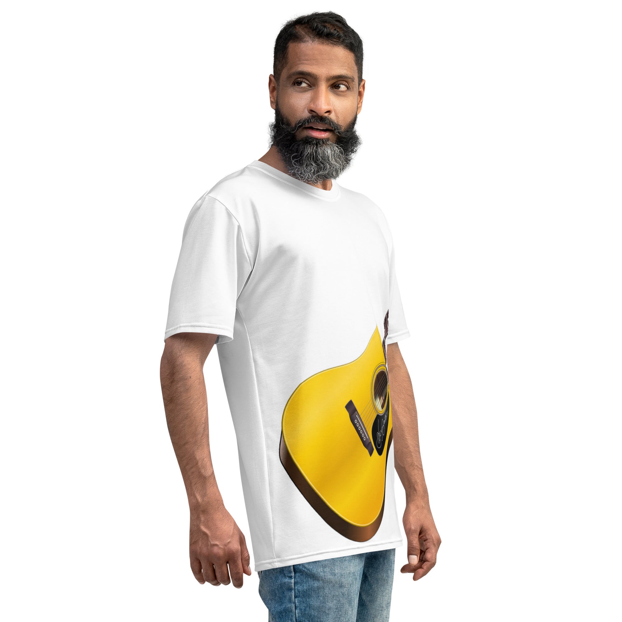 acoustic-style Air Guitar T-shirt with simple wooden guitar graphic